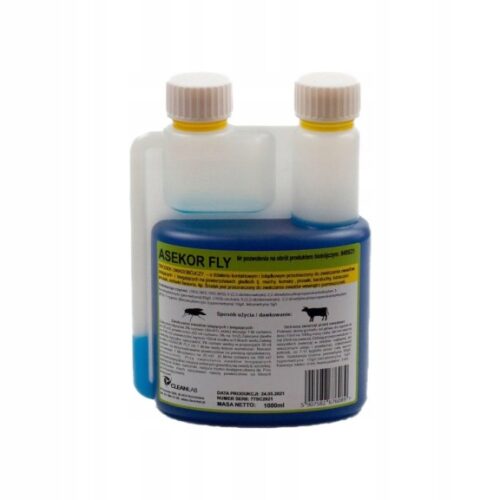 Preparat na owady latające i biegające ASEKOR FLY, niebieski/bezbarwny, 0,7 kg, 600 ml