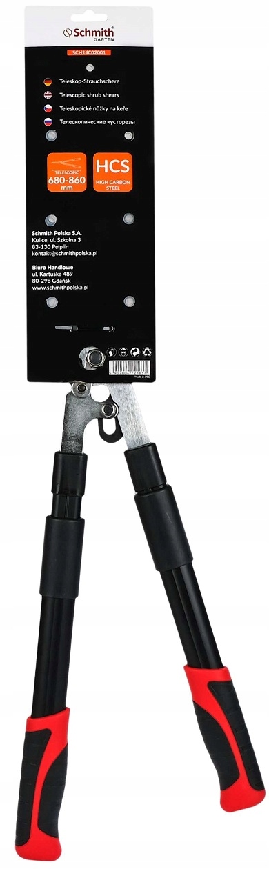 SEKATOR-OGRODOWY-TELESKOPOWY-NOZYCE-DO-GALEZI-KRZEWOW-680-860mm-SCHMITH-Zasilanie-reczne Sekator ogrodowy teleskopowy nożyce do gałęzi krzewów 680-860mm SCHMITH