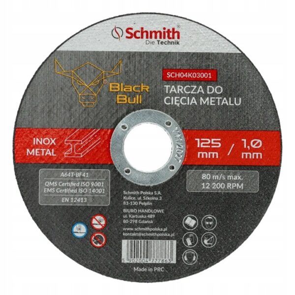 Tarcza-do-ciecia-metalu-125x1mm-Black-Bull-10-szt Tarcza do cięcia metalu 125x1mm Black Bull 10 szt.