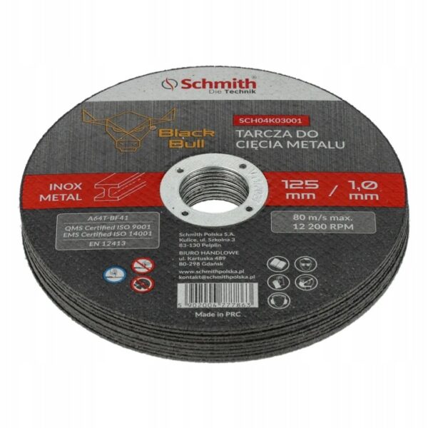 Tarcza-do-ciecia-metalu-125x1mm-Black-Bull-10-szt-Marka-Schmith Tarcza do cięcia metalu 125x1mm Black Bull 10 szt.