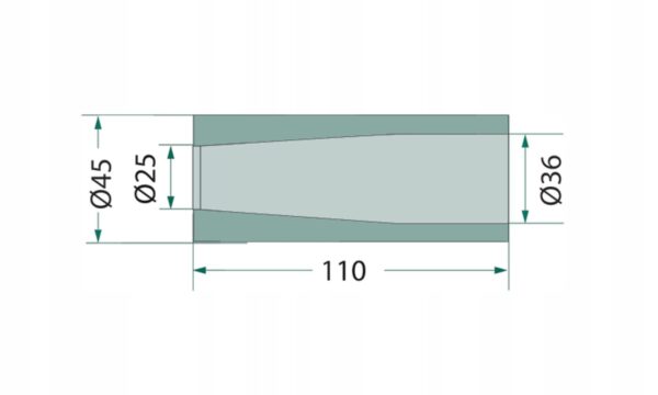 Tuleja mocowania zęba ładowacza dł.110mm zew. 45mm