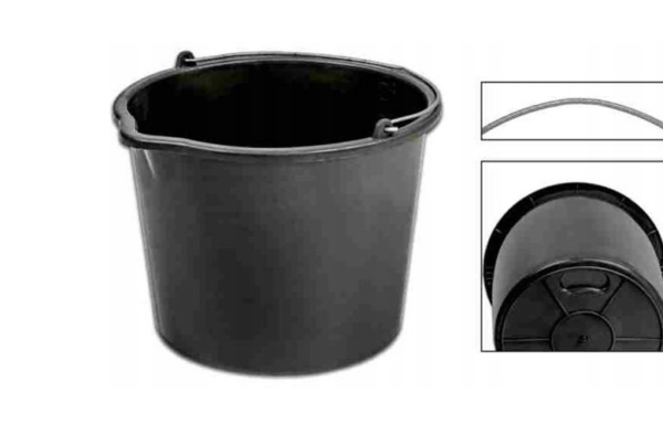Wiadro budowlane 20L czarne z lejkiem Schmith